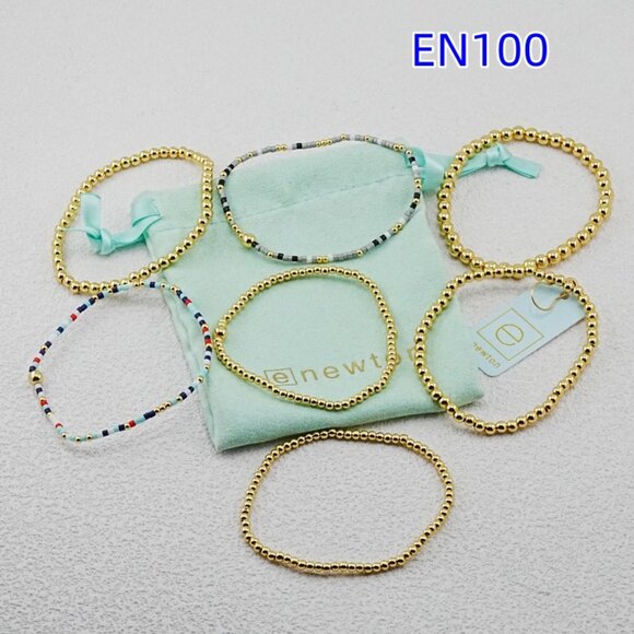 Enewton Colorful Glass Tube Bead & Gold Bead Bracelet Set - Picture 3 of 6